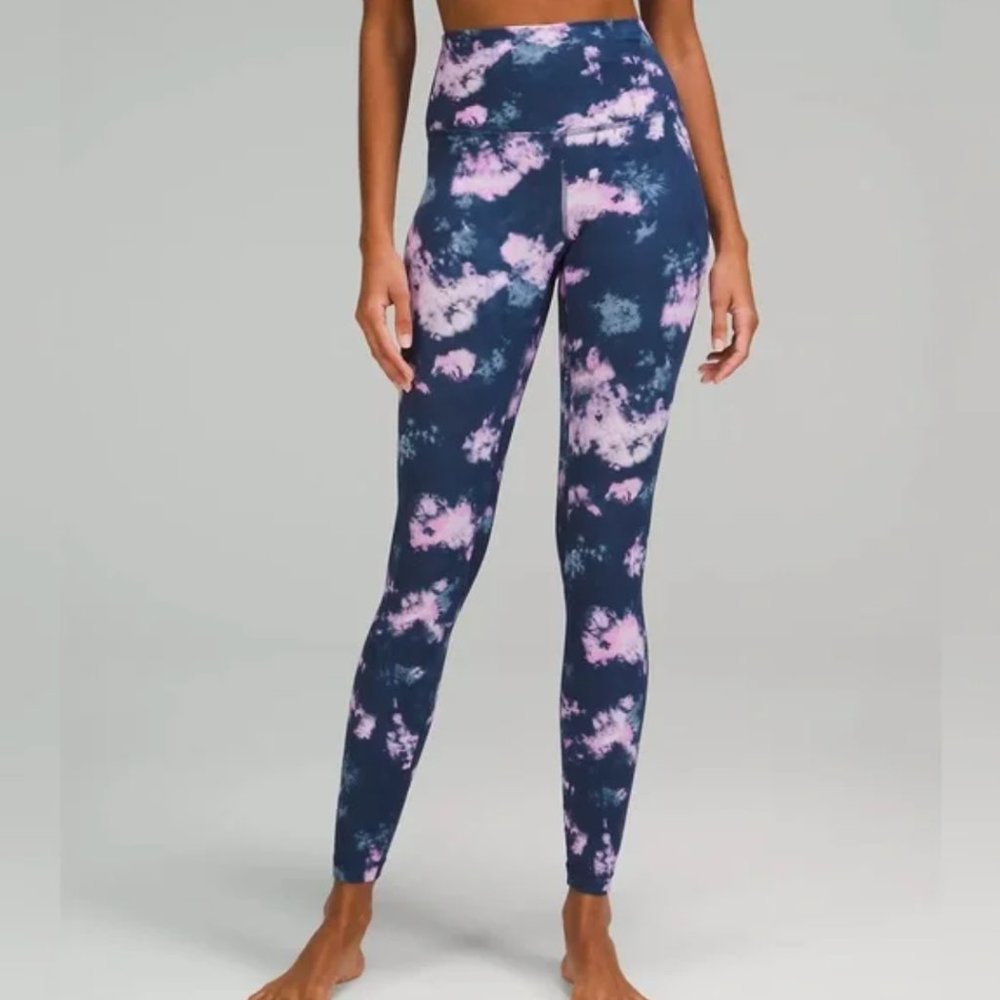 lululemon Align™ HR Pant 28" CZBM 6 Color: Circulate Tie Dye Mineral Blue Multi